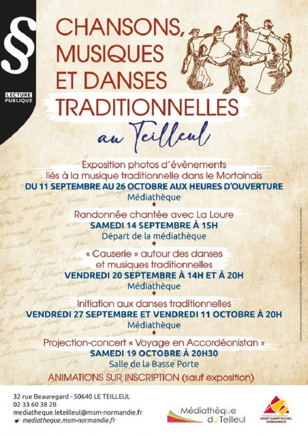 Affiche-animations-chansons-musiques-et-danses-traditionnelles-Le-Teilleul-sept-oct2024