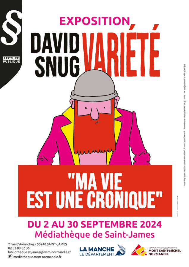 Affiche-expo-DavidSnug-mediatheque-St-James-sept2024