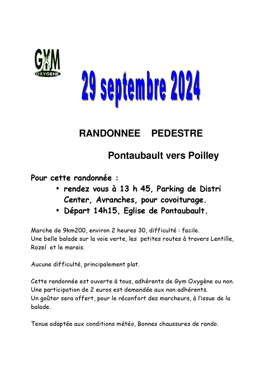 Randonnée pédestre Le 29 sept 2024